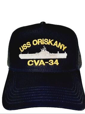 USS Oriskany CVA-34 Baseball Cap Hat Mesh Snapback Blue Embroidered US Navy